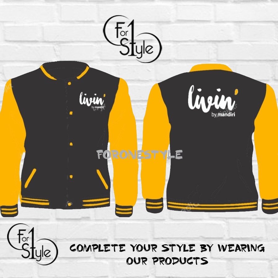 JAKET VARSITY LIVIN BY MANDIRI - JAKET BASEBALL PERBANKAN LIVIN TYPE 1