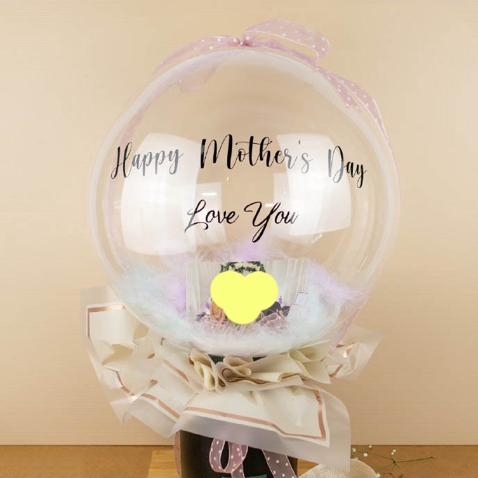 

Buket Balon Pot Isi Foto dengan Custom Text bisa tambah LED - Ready Makassar