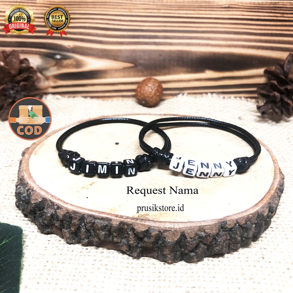 Gelang Nama Costum Custom Huruf Inisial Pria Dan Wanita Gelang Couple Gelang Pasangan Shopee Indonesia