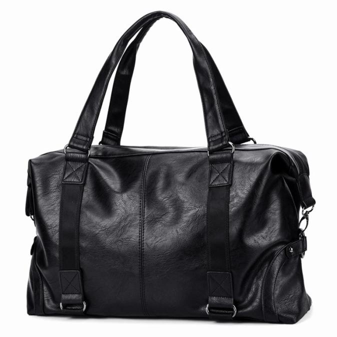 Tas travel bisa selempang dan jinjing tas kulit pria tas gym