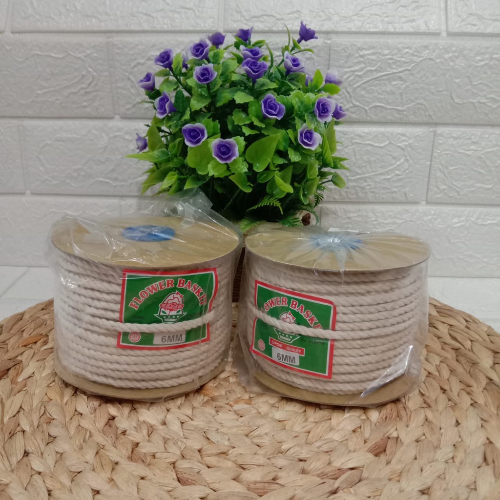 Tali tambang katun kepang 6mm