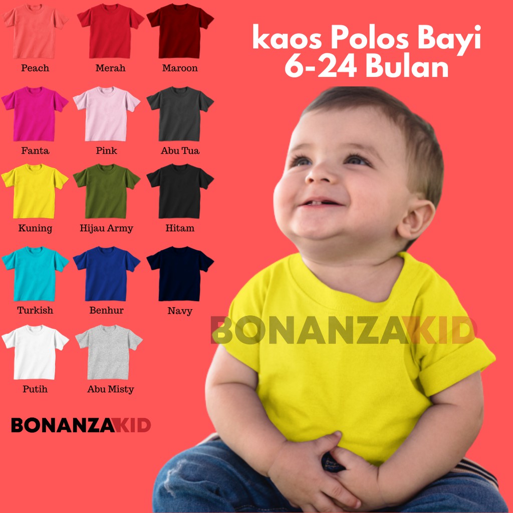  Bisa COD KAOS POLOS BAYI size 6 24 Bulan N  F Premium 