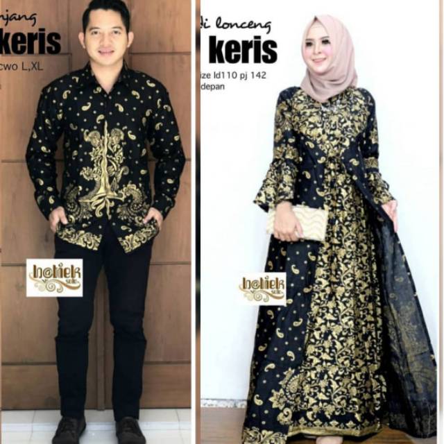 batik couple prada couple gamis batik prada //couple baju muslim batik