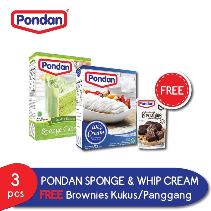 

NEW Pondan Sponge Pandan & Whip cream GRATIS Brownies