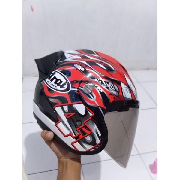 HELM HALF FACE SCOTT RAM 4 HAGA FREE GP PAD ALA ALA ARAI PAKET GANTENG SECOND