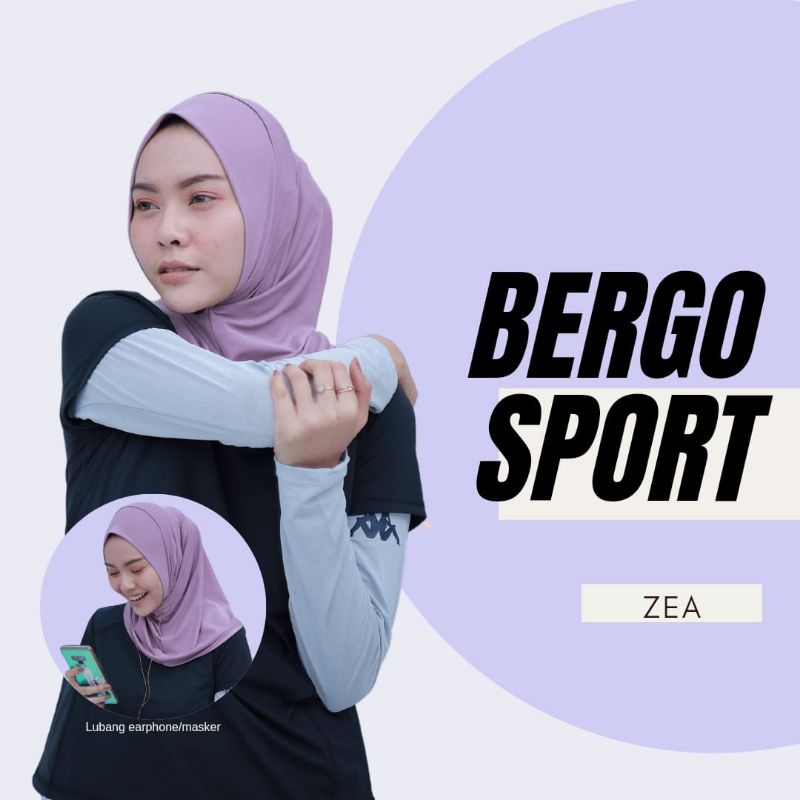 [NEW ARRIVAL] HIJAB BERGO SPORT ZEA BY BILBANA / bergo sport hijab olahraga | jilbab olahraga sport hijab instant-1