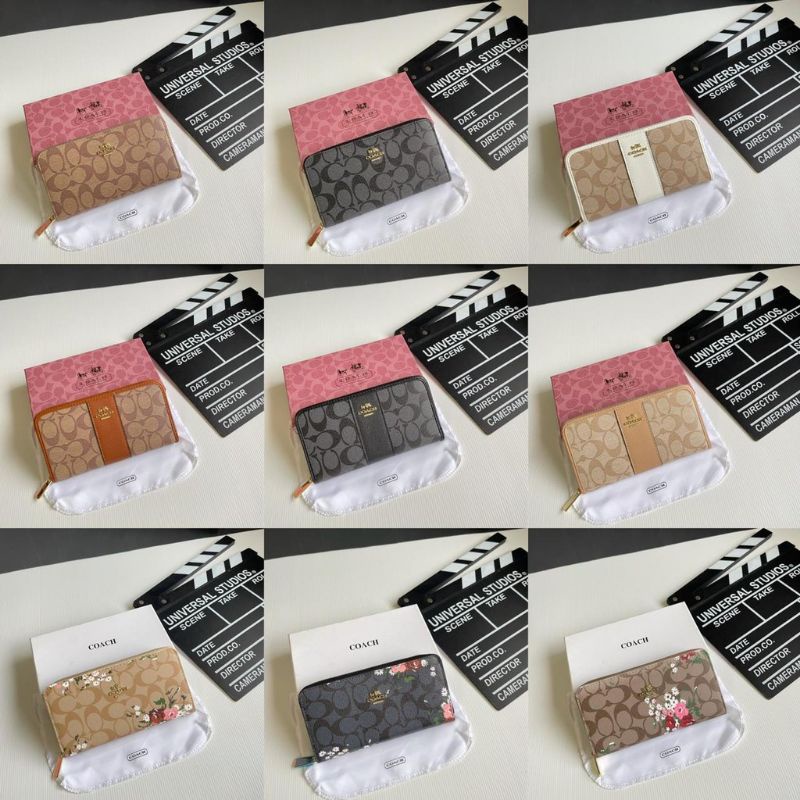 Coach Zip Wallet Flower 60017 Dompet Resleting  Bunga