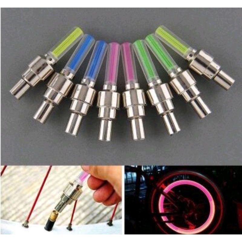 Tutup Pentil Nyala Isi Sepasang 7 warna dan 1 warna sensor gerak