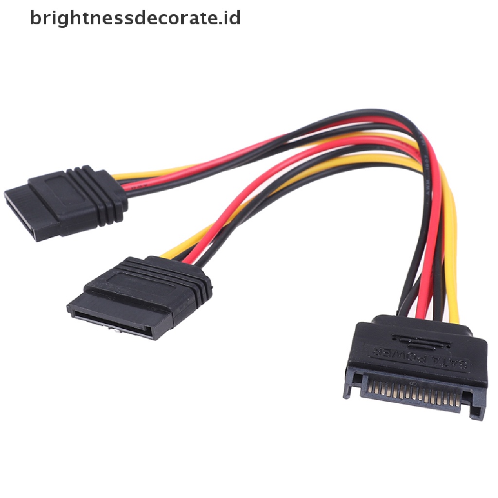 1pc Kabel Adapter Splitter Y Sata Power 15-pin Male Ke Female Untuk Hard Disk Hdd
