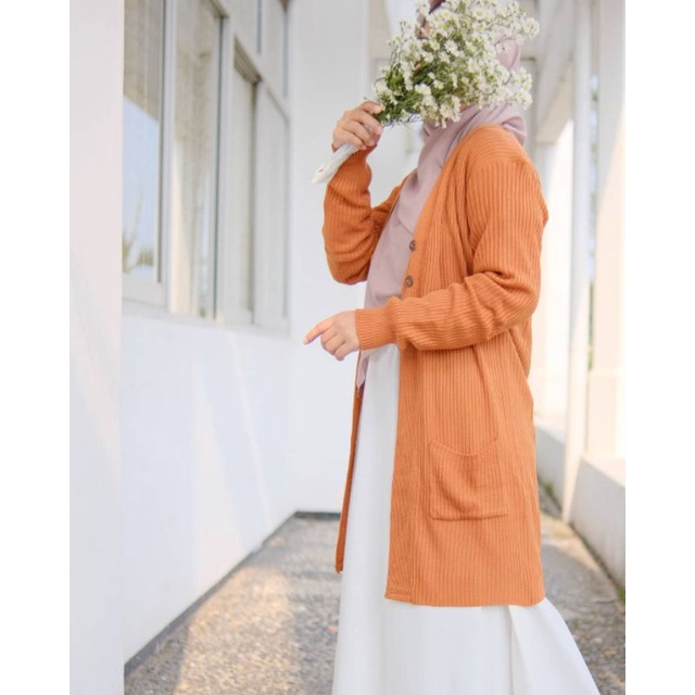 Cardigan Wanita Rajut Halus Long Cardigan BELLE kacing OVERSIZE By Galleraj.Id