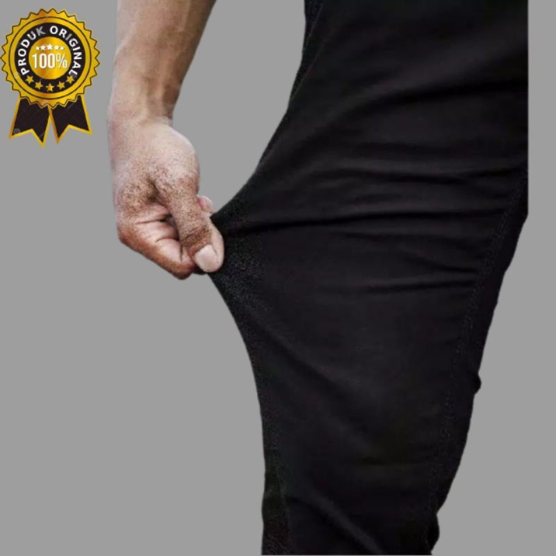 NEVADA Celana Panjang Pria Chino Warna Hitam Premium