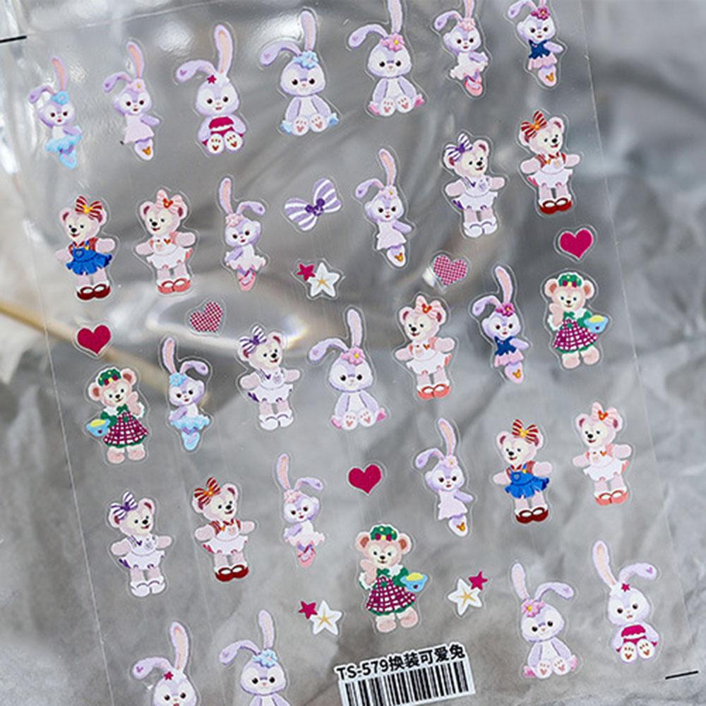 AUGUSTINA Agustina Stiker Nail Art Duffy Bear Sleepwalking Rabbit Slider Decal Manicure