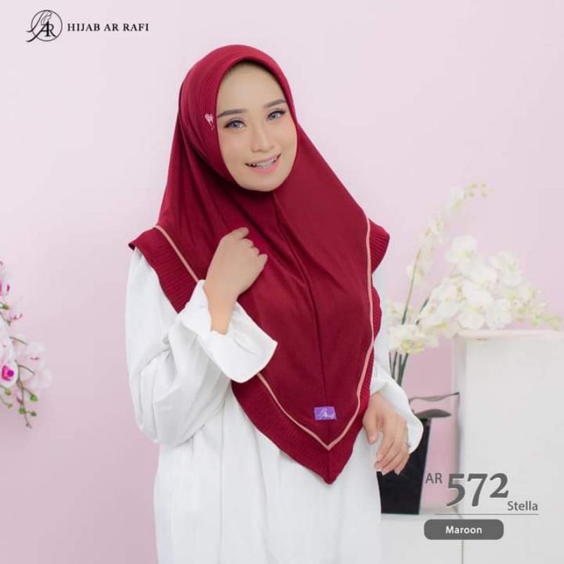 Hijab Arrafi AR 572 bergo list plisket memutar