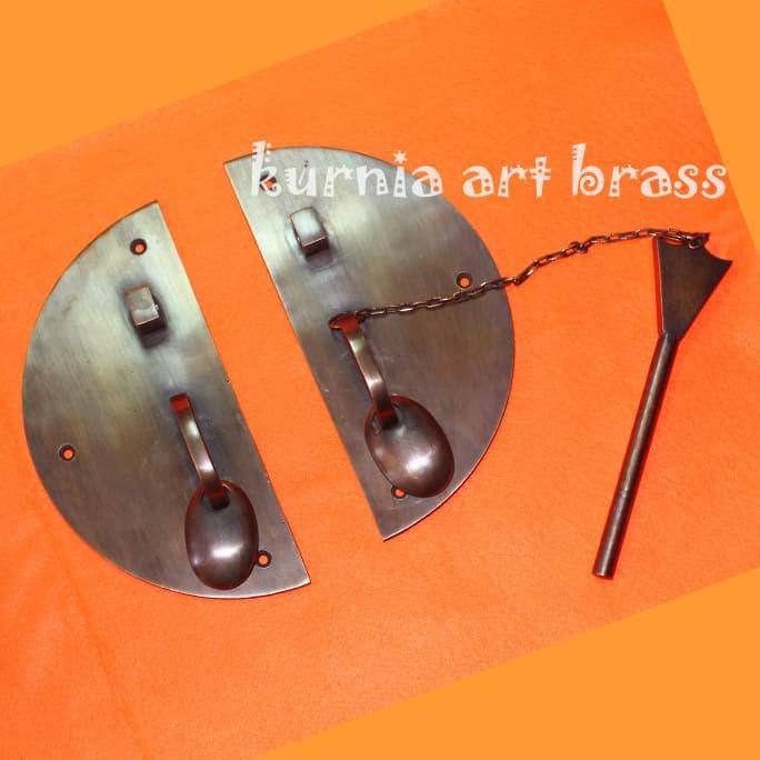 OVERPAL KUNCI GRENDEL PINTU/ GRENDEL GEBYOK/ HANDLE PINTU KUNINGAN ANTIK