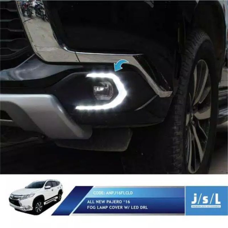 Cover lampu kabut/ cover foglamp LED DRL  all new Pajero sport jsl