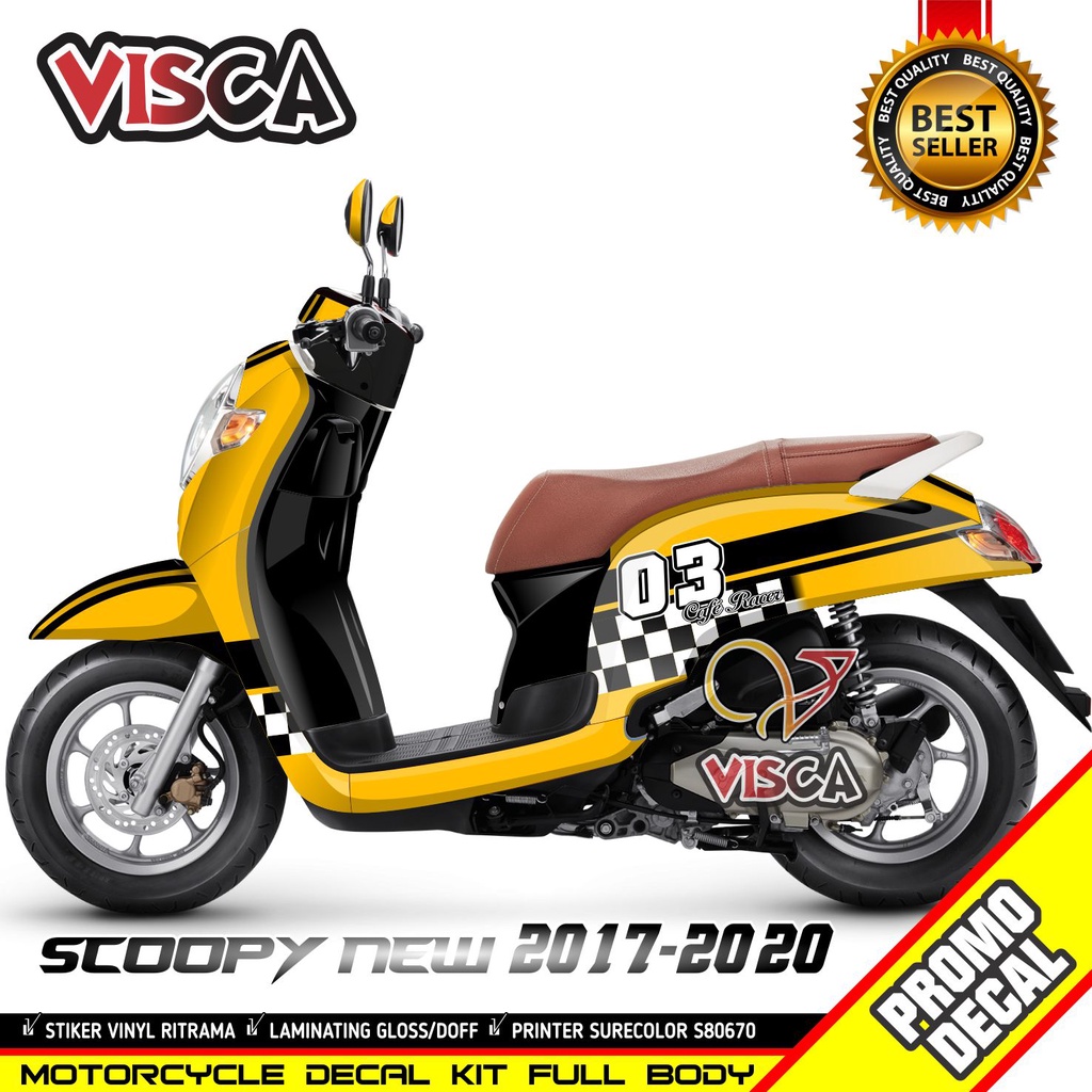 Decal Scoopy Full Body Stiker Scoopy 2017-2020 Stiker Scoopy Full Body Decal Scoopy New Cafe Racer