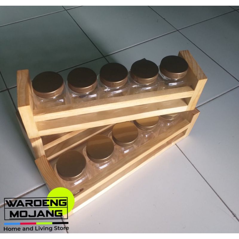 rak bumbu kayu jati belanda / rak multifungsi / rak hiasan