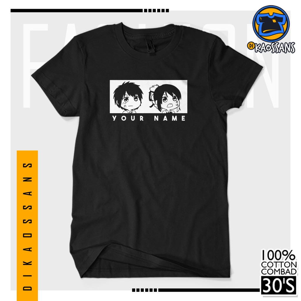 BAYAR DITEMPAT Baju Kaos Distro Sablon Premium TAKI MITSUHA COUPLE KIMI NO NAWA Cotton Combed 30s Ce