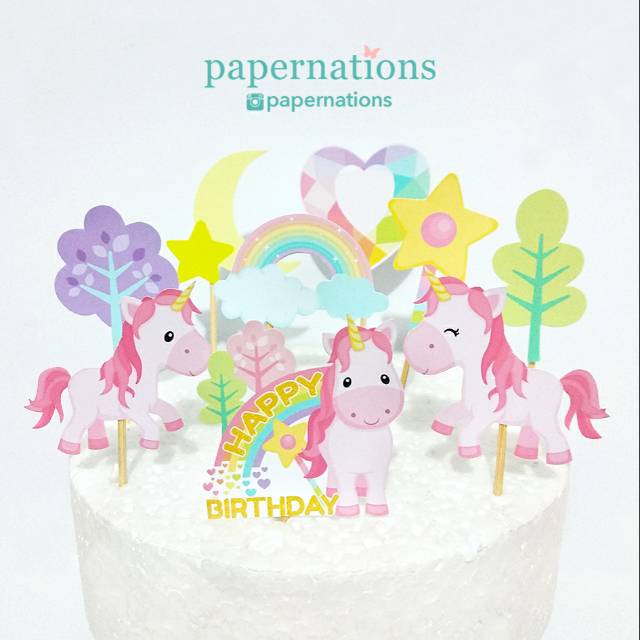 Cupcake Topper Dreamy Unicorn / Topper Unicorn / Cake Topper Unicorn