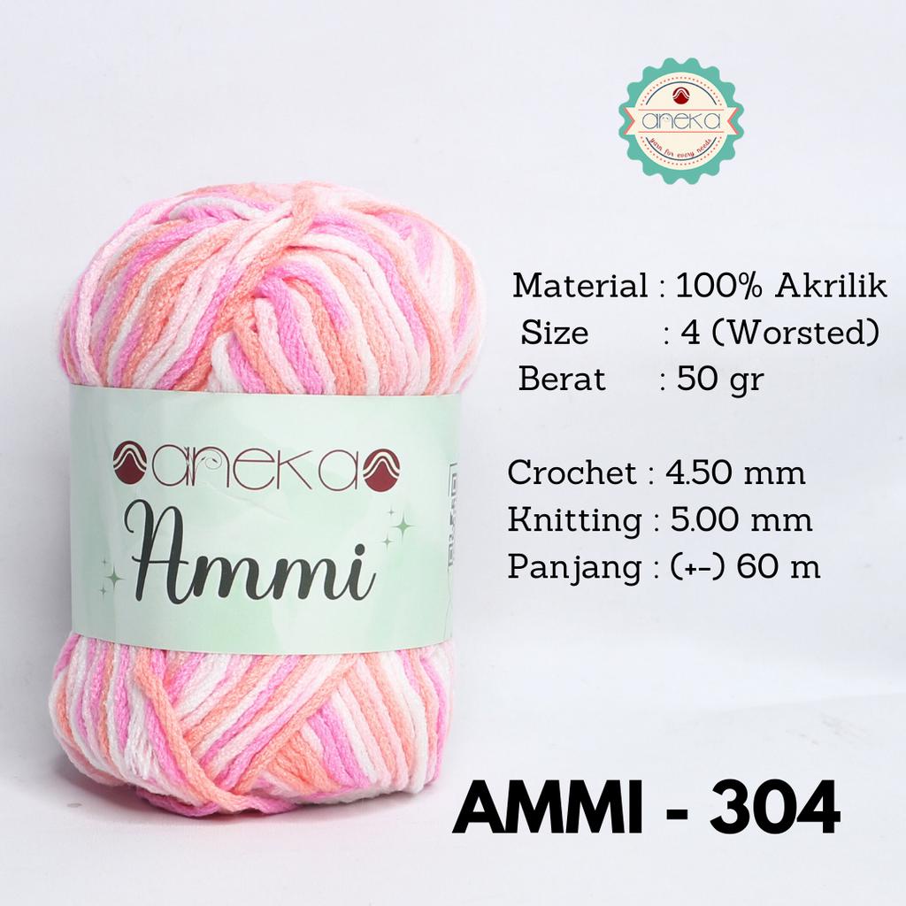 Benang Rajut Ammi / 100% Acrylic / 6 Ply Akrilik - 304