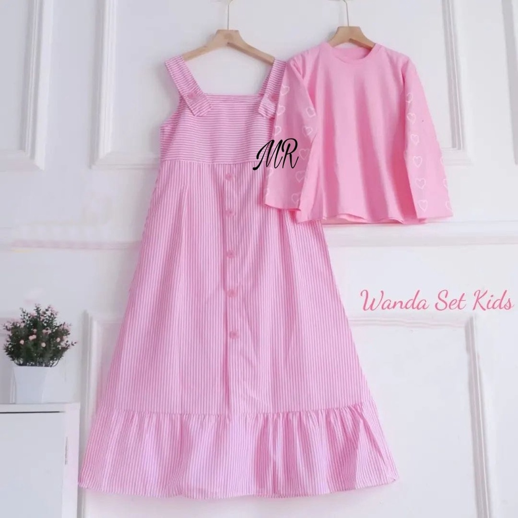 SET WANDA KID PAKAIAN ANAK PEREMPUAN SETELAN 2IN1 INNER DAN OVERALL MR ADA VIDEO REAL PICT