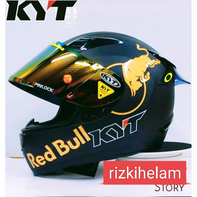 helm full face kyt r10 paket ganteng pull-Hitam Doff full
