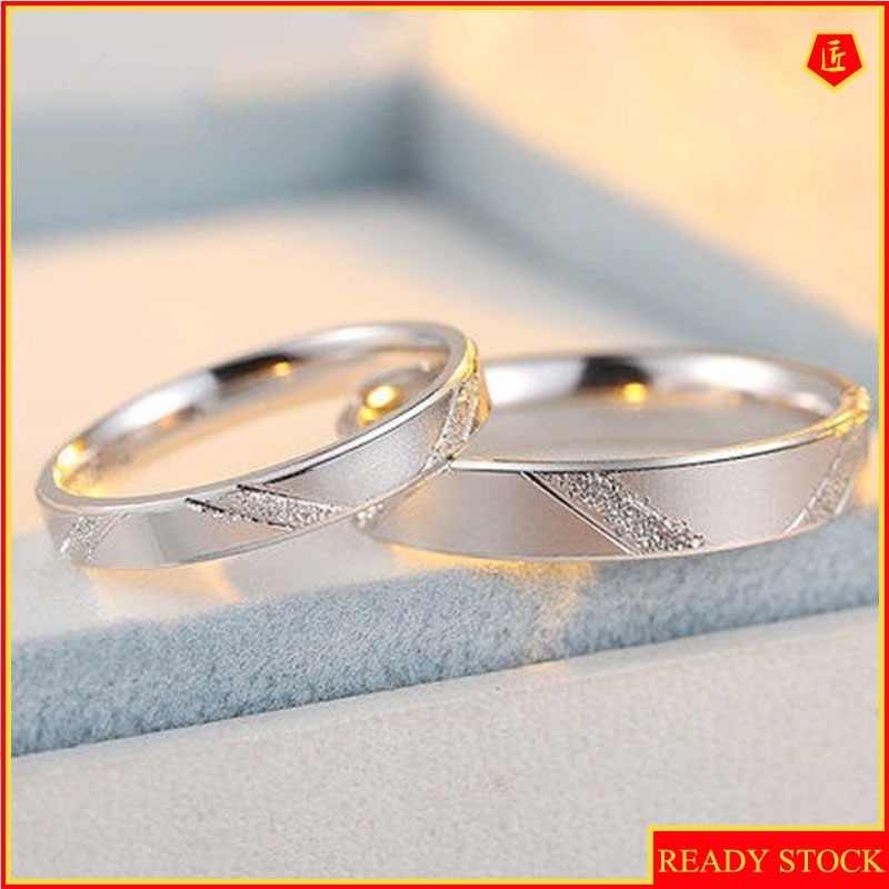 [Ready Stock]Retro Simple Couple Silver Ring