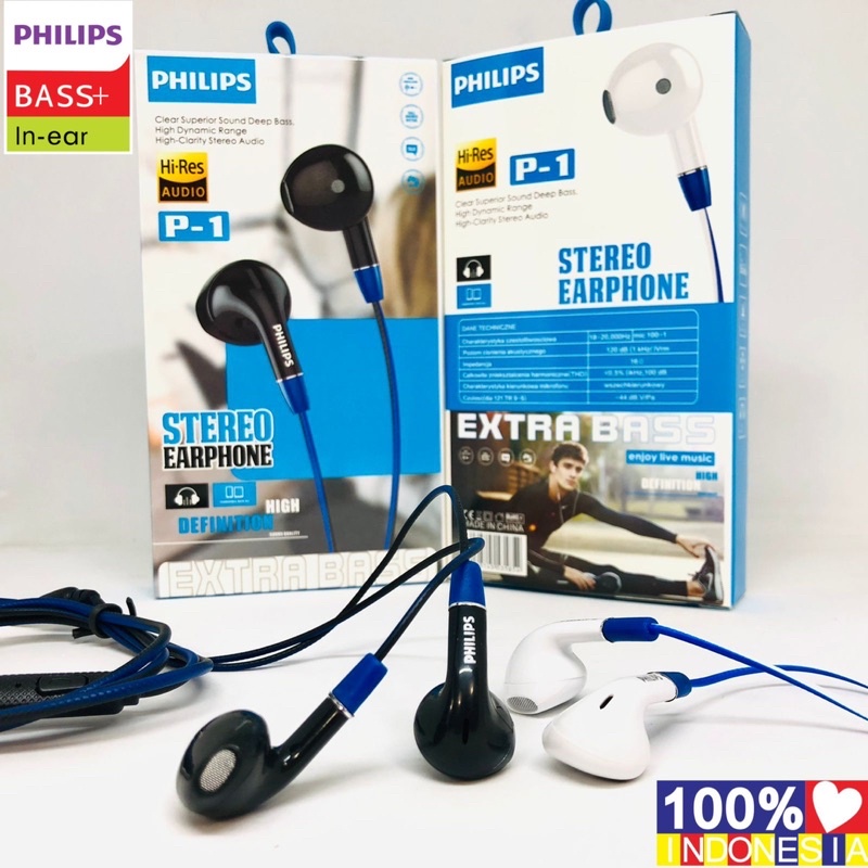 HANDSFREE EARPHONE PHILIPS P1 /VA258 SUPERBASS