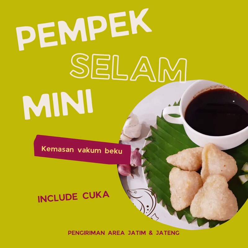 

Pempek Palembang - pempek belida surabaya selam mini/telor kemasan vakum beku