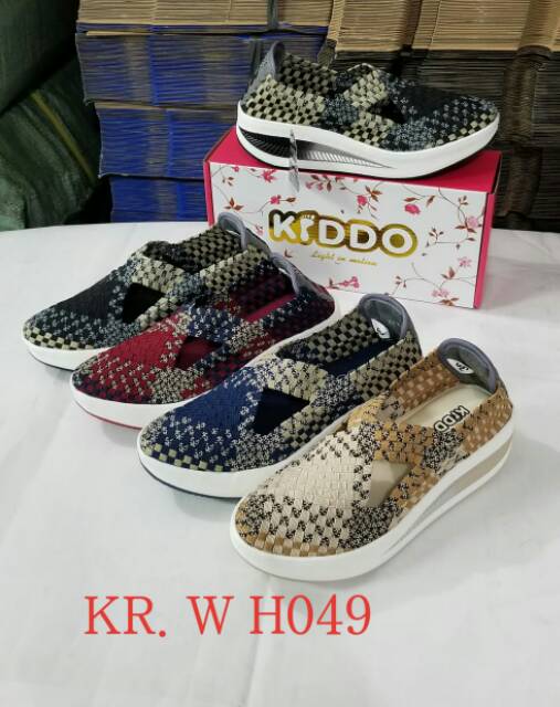 Sepatu Rajut KIDDO W778 / WH049 WEDGES ORIGINAL