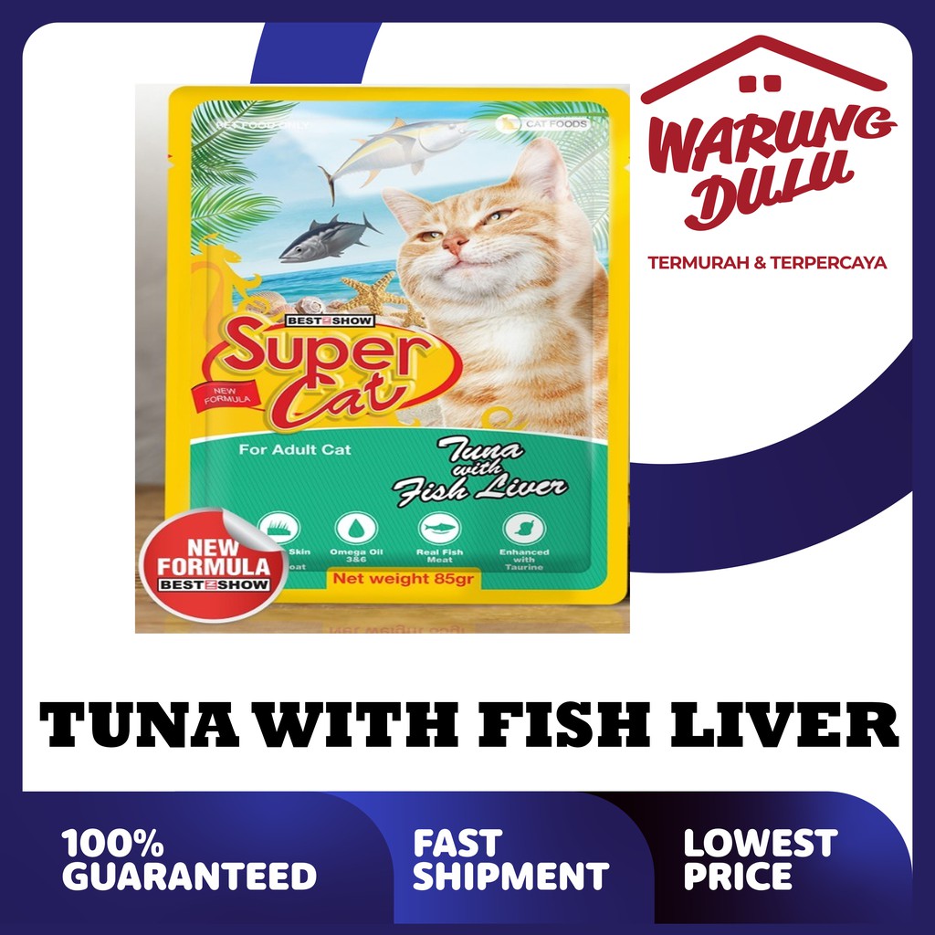 SUPER CAT POUCH ADULT TUNA WITH FISH LIVER 85GR