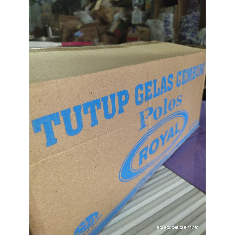 TUTUP GELAS  CEMBUNG POLOS ROYAL 50PCS