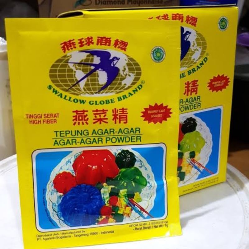 

Agar agar swallow 7 gr 1 Kotak isi 12 pcs