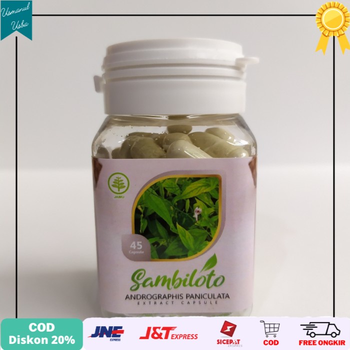 

❤COD❤ Kapsul SAMBILOTO Daun Herbal Anti Virus Bakteri Radang Paru 45 Kapsul