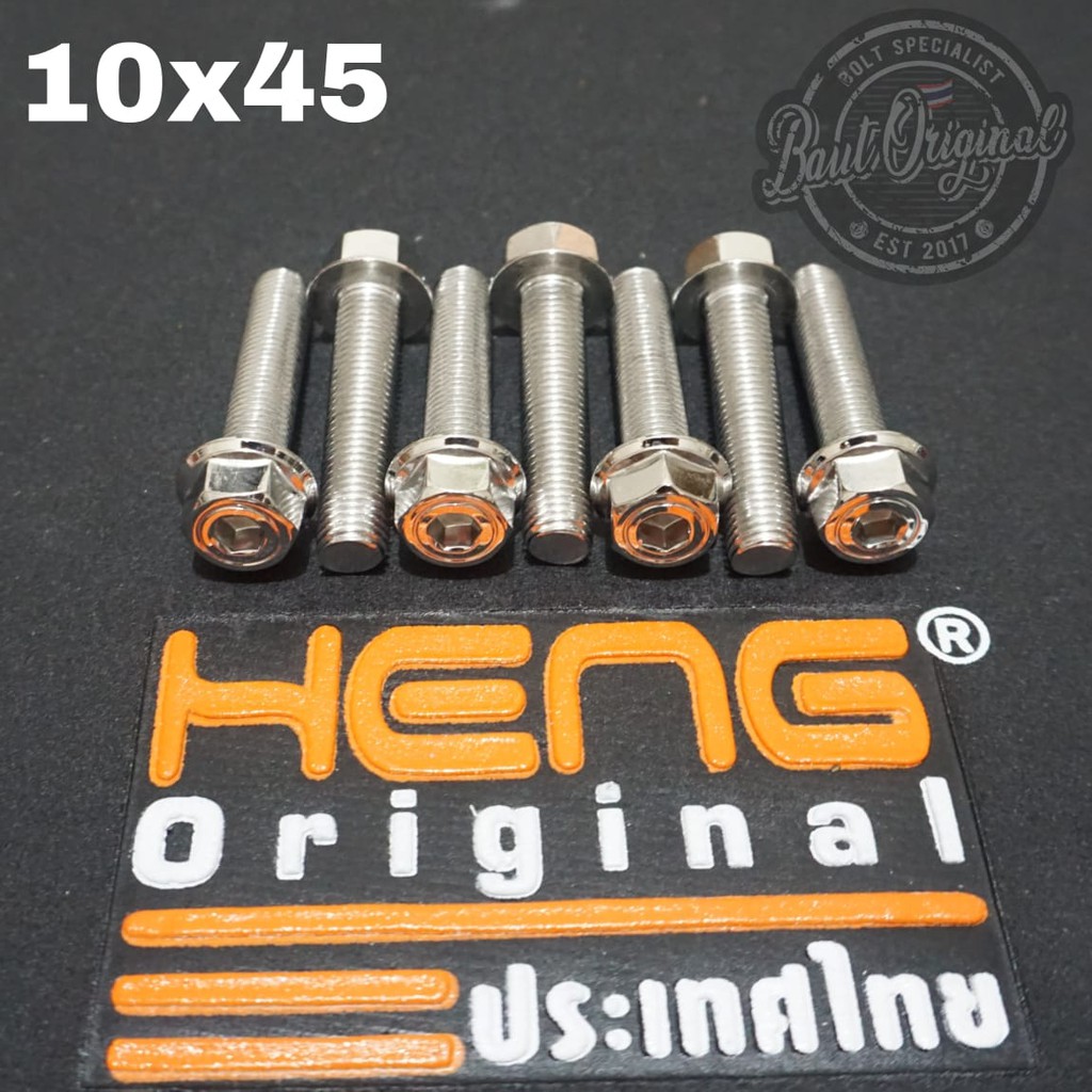 baut probolt 2kunci 2 kunci stainless 10x45 drat 14 panjang 4.5cm original heng thailand silver