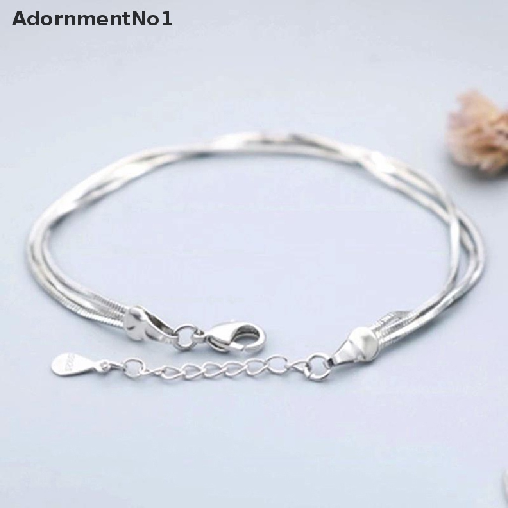 (AdornmentNo1) Gelang Tangan Sterling Silver 925 Gaya Korea Untuk Perhiasan Wanita