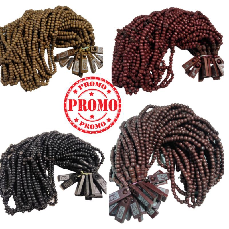 1kd Tasbih Kayu 99 / Tasbih Kayu 99  Butir / Tasbih Kayu 99 Murah Oleh oleh Haji umroh