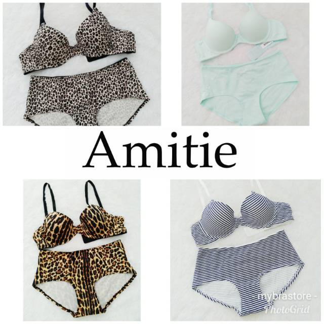 Bra set amitie 34a 34b 34c 36a 36b 36c 38a 38b  Shopee 