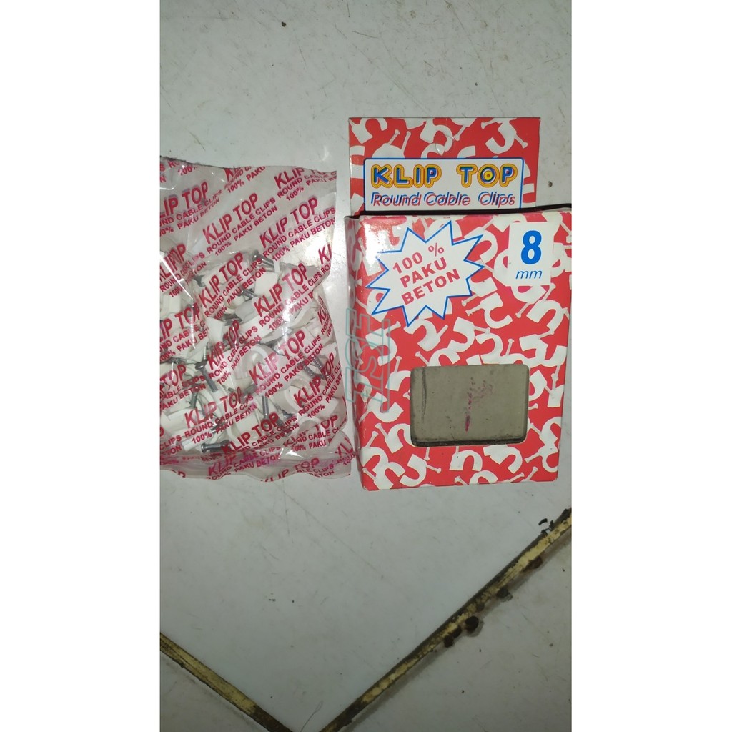 Klem Kabel / Klip Top 8mm / Paku Beton / Klem Kabel Listrik Plastik