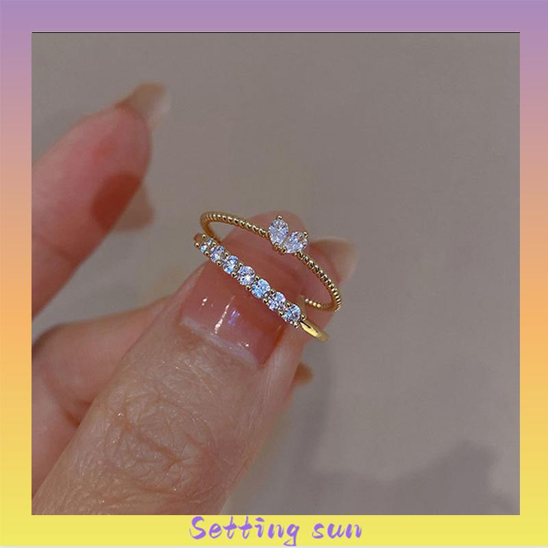 COD/Cincin Emas Zircon Bentuk Hati Untuk Wanita TN