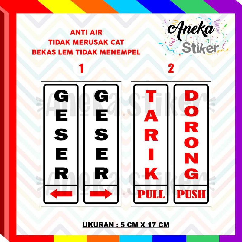 

TERMURAH STIKER TARIK DORONG STICKER GESER STICKER PINTU TOKO TARIK DORONG