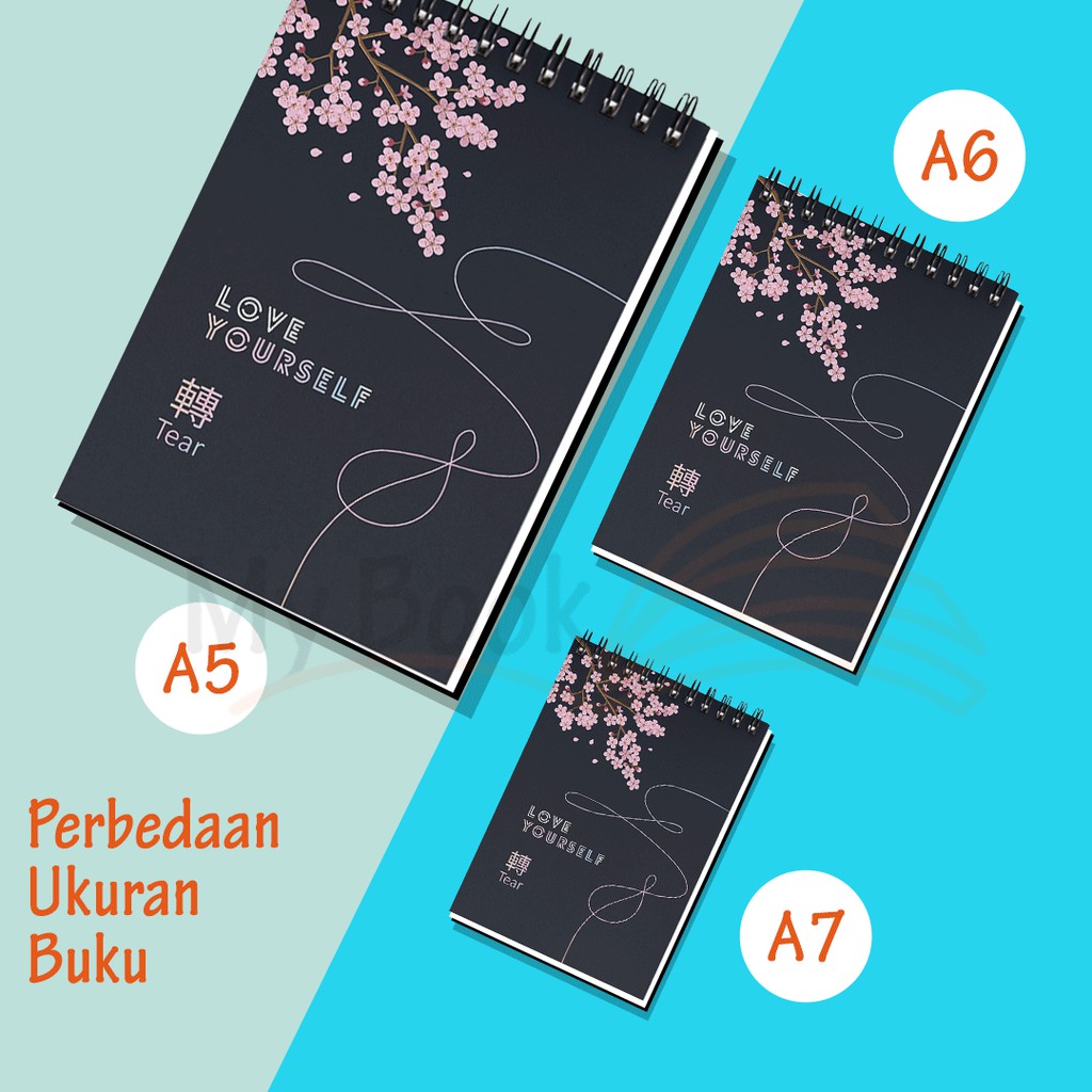 Ruled Notebook Diary Agenda Buku Catatan Bergaris A5 Kpop BTS 50 Lembar B07-4