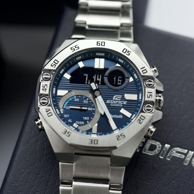 Jam Tangan / Arloji Casio Edifice ECB10 Bluesil Fullset Box Original