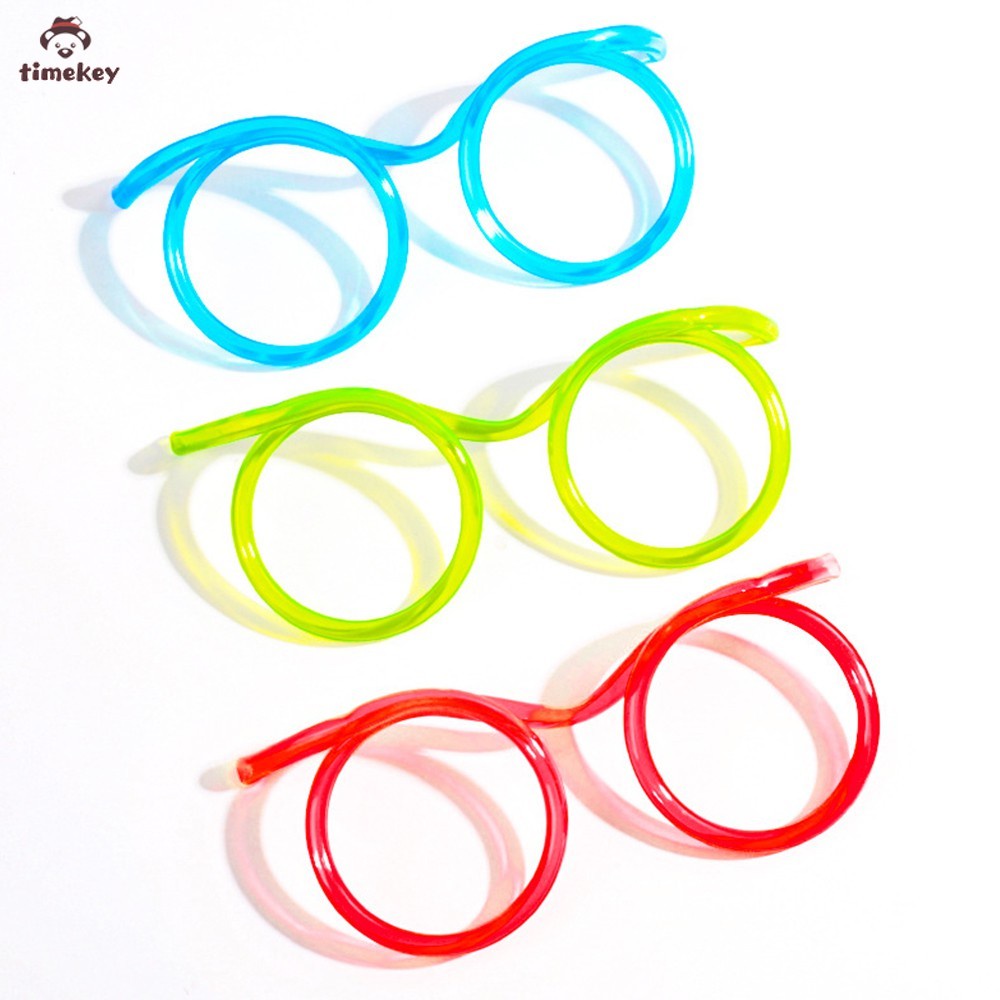 [READY] Kid Fun Colorful Eyeglass Frames Straw Silly Multi-colors Drinking Straws JP6