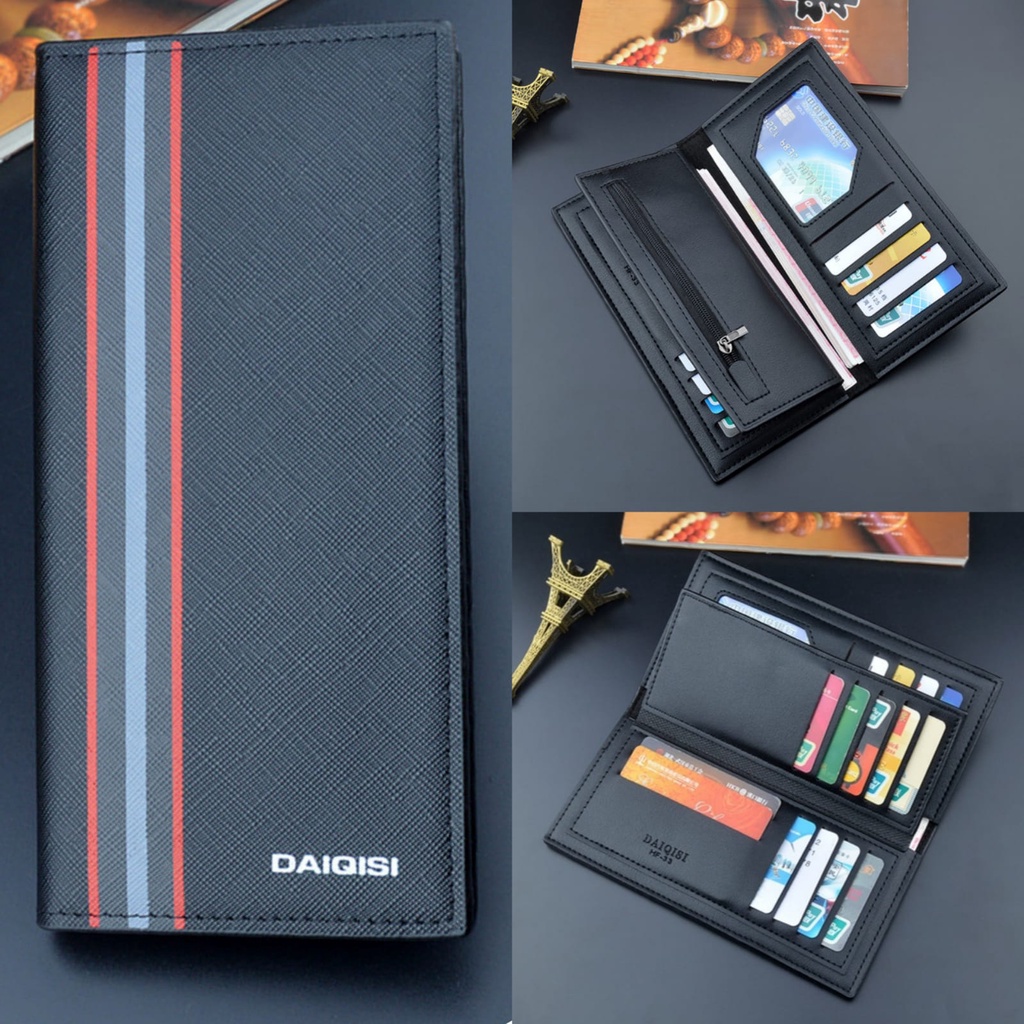 DOMPET LIPAT PRIA PANJANG PREMIUM KULIT HITAM GONZAGA KARTU WA578B5 IMPORT ORIGINAL KEKINIAN COWOK MURAH BRANDED DISTRO LAKI KEREN REMAJA DEWASA SIMPLE