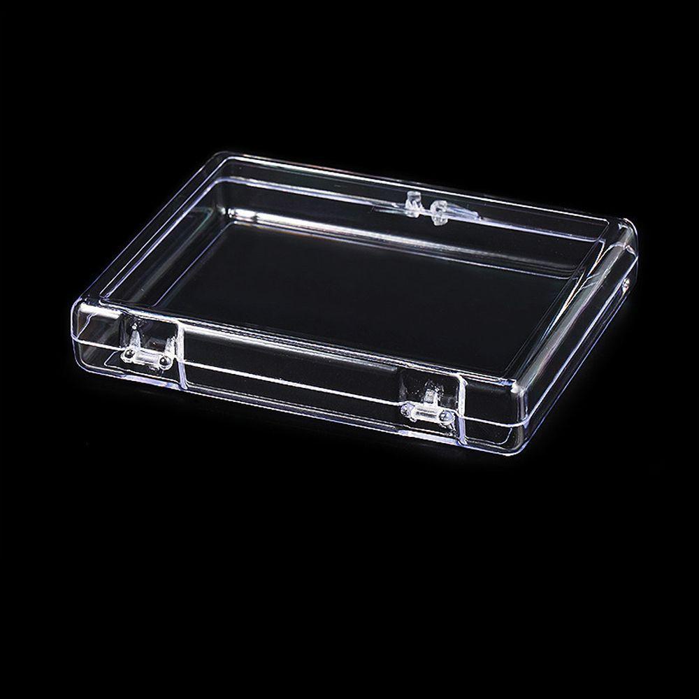 Needway Kotak Penyimpanan Kuku Transparan High-end Persegi Panjang Clamshell Kotak Hadiah Menunjukkan Rak Perhiasan Case Tray Case Transparan Persegi Kotak Flip
