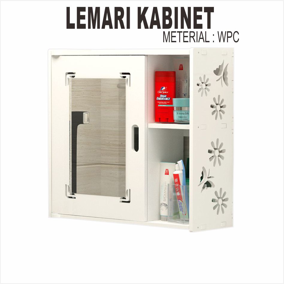 Queen_Fashions Lemari Kabinet kamar mandi dengan cermin persegi 969