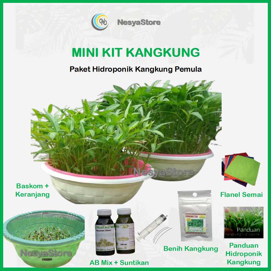 Mini Kit Kangkung Hidroponik Paket Hidroponik Kangkung Lengkap