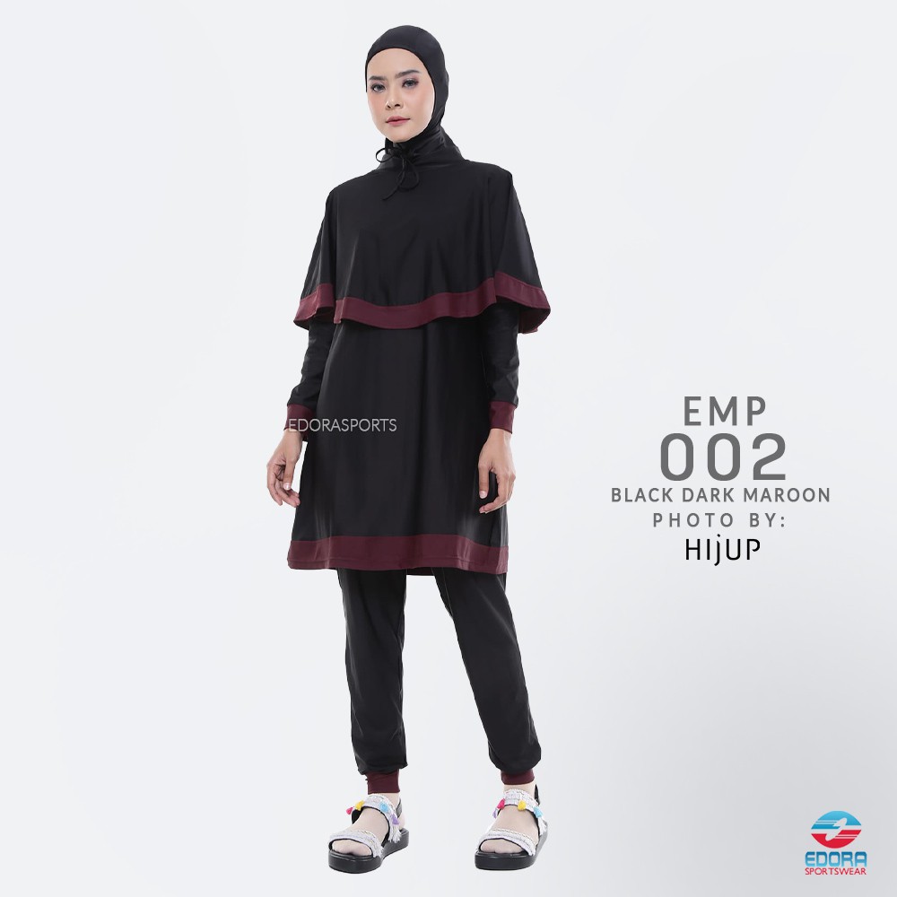 EDORA Baju Renang Muslim Wanita Dewasa Muslimah Loose Fit EMP