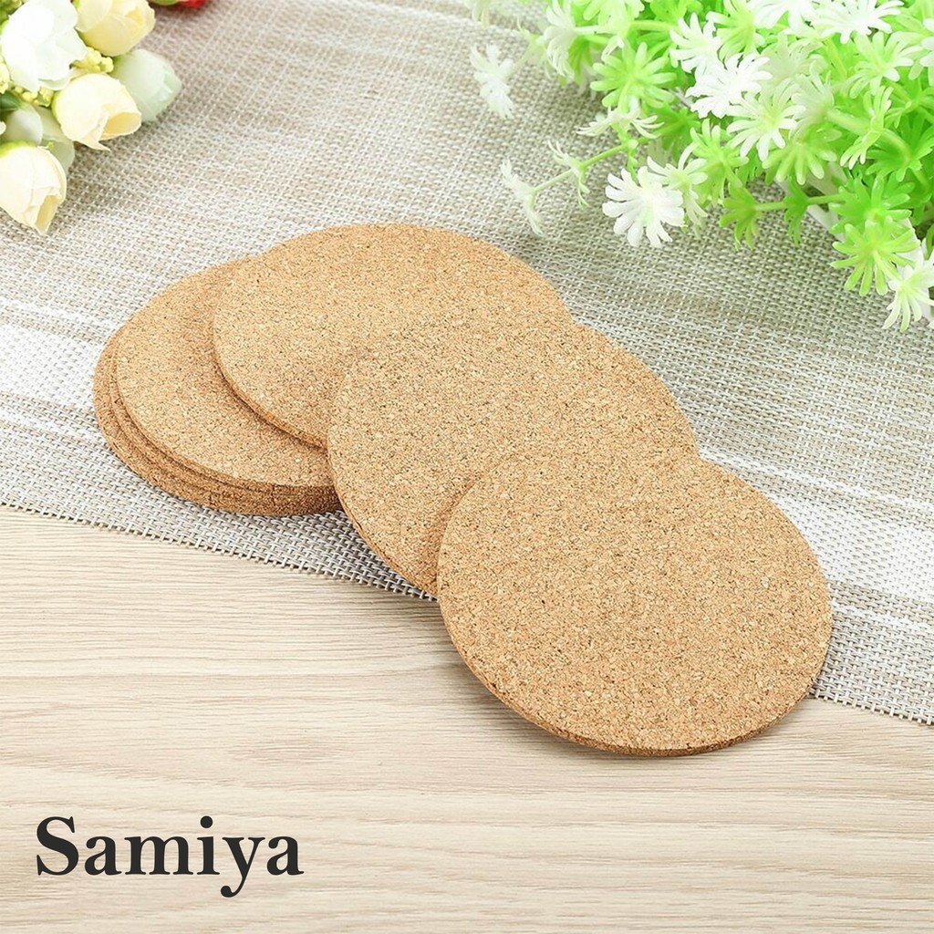 cork wood drink coaster / tea coffee cup mat / alas tatakan gelas / tatakan gelas kopi tebal 4mm